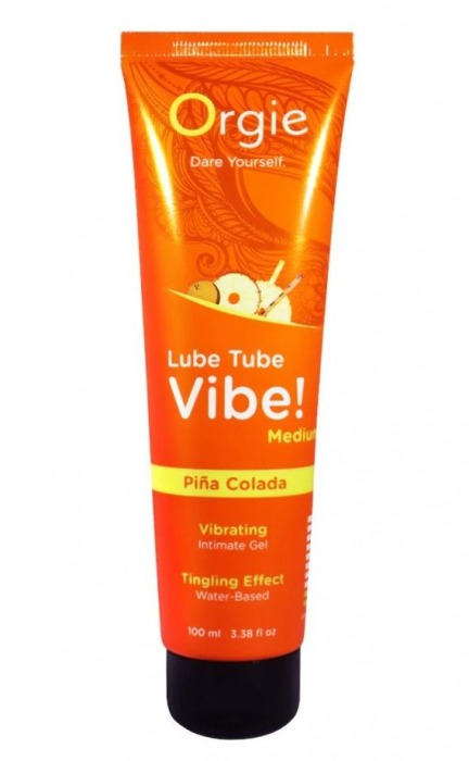 Гель с эффектом вибрации Lube Tube Vibe Medium Pina Colada - 100 мл. - ORGIE - купить с доставкой в Якутске