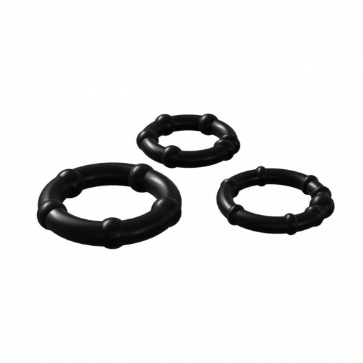 Набор из 3 черных эрекционных колец Babooom Ring Set - Adrien Lastic - в Якутске купить с доставкой