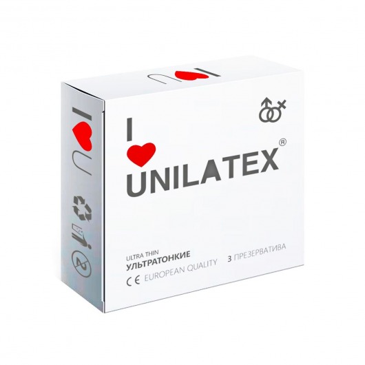 Ультратонкие презервативы Unilatex Ultra Thin - 3 шт. - Unilatex - купить с доставкой в Якутске