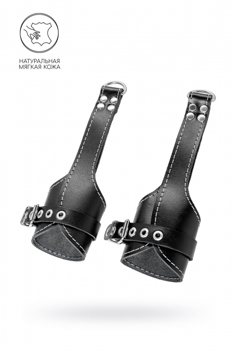 Черные подвесы с белой строчкой - Pecado - купить с доставкой в Якутске