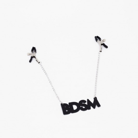 Зажимы на соски с кожаной подвеской BDSM - Crazy Handmade - купить с доставкой в Якутске