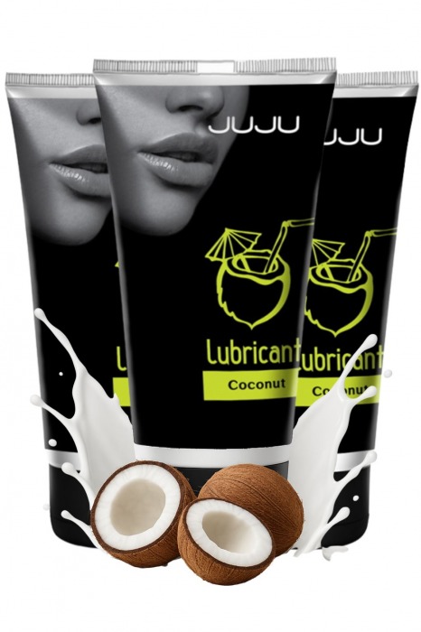 Набор из 3 съедобных лубрикантов JUJU со вкусом кокоса - JuJu - купить с доставкой в Якутске Набор из 3 съедобных лубрикантов JUJU со вкусом кокоса - JuJu - купить с доставкой в Якутске