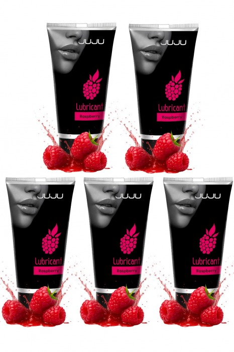 Набор из 5 съедобных лубрикантов JUJU со вкусом малины - JuJu - купить с доставкой в Якутске Набор из 5 съедобных лубрикантов JUJU со вкусом малины - JuJu - купить с доставкой в Якутске