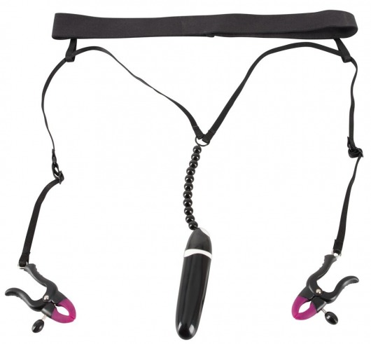 Женские вибростринги с зажимами для половых губ Spreader String with Vibrator - Orion - купить с доставкой в Якутске