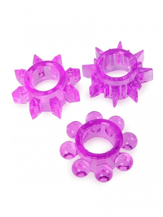 Набор из 3 лиловых эрекционных колец различной формы - Erowoman-Eroman - в Якутске купить с доставкой Набор из 3 лиловых эрекционных колец различной формы - Erowoman-Eroman - в Якутске купить с доставкой