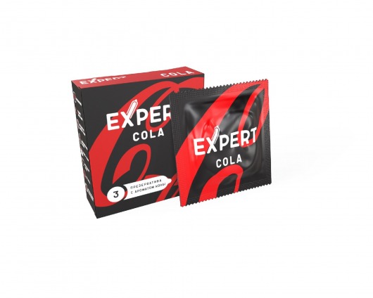 Презервативы с ароматом колы Expert Cola - 3 шт. - Expert - купить с доставкой в Якутске