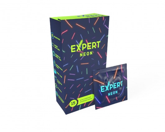 Светящиеся в темноте презервативы Expert Neon - 15 шт. - Expert - купить с доставкой в Якутске