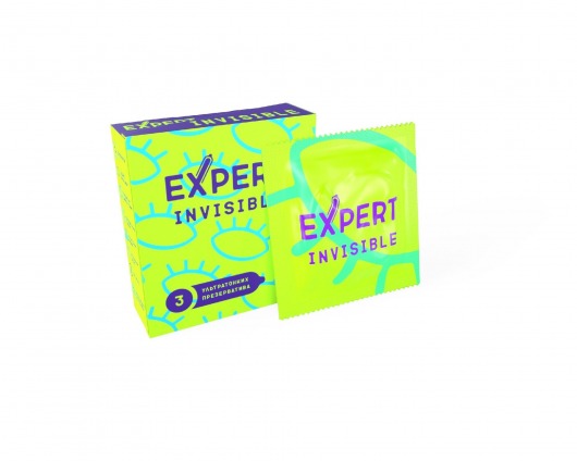 Ультратонкие презервативы Expert Invisible - 3 шт. - Expert - купить с доставкой в Якутске