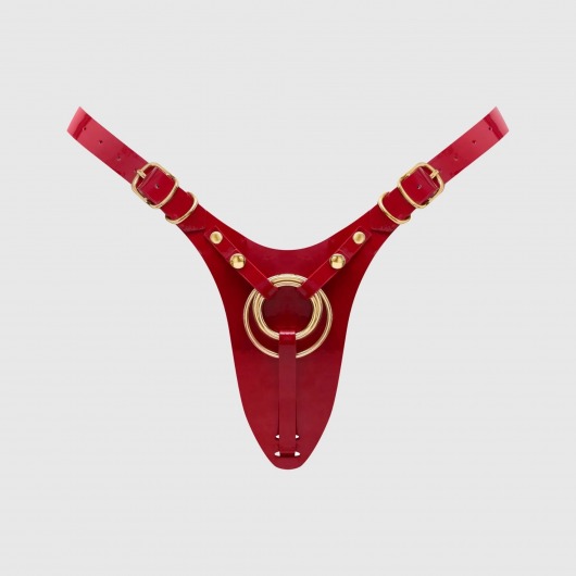 Красный пояс для фиксации насадок Strap-On-Me Leatherette Harness Fabulous - Strap-on-me - купить с доставкой в Якутске