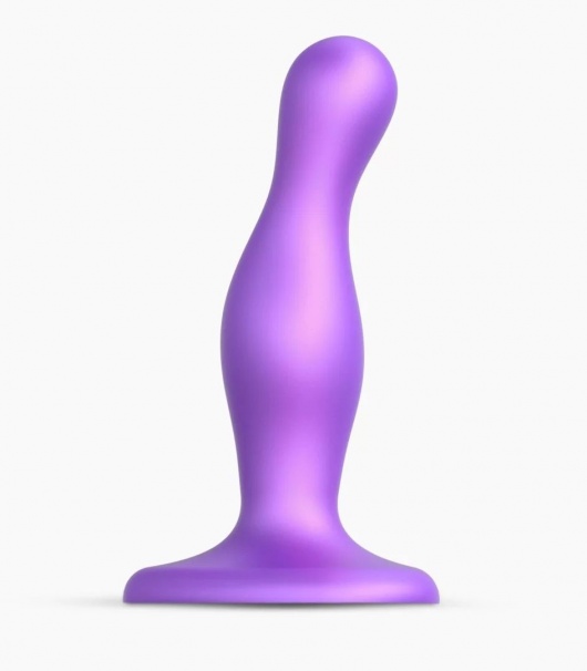 Фиолетовая насадка Strap-On-Me Dildo Plug Curvy size S - Strap-on-me - купить с доставкой в Якутске