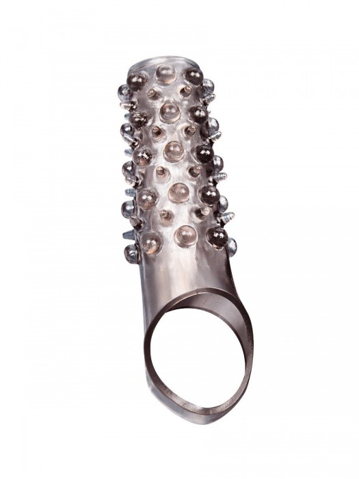 Дымчатая насадка на пенис с шипами и выпуклостями - 12 см. - Sex Expert - в Якутске купить с доставкой