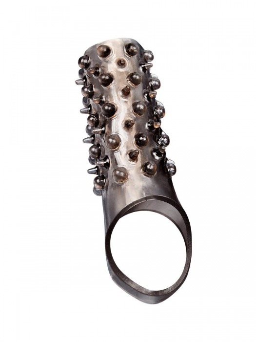 Дымчатая насадка на пенис с шипами и выпуклостями - 12,5 см. - Sex Expert - в Якутске купить с доставкой