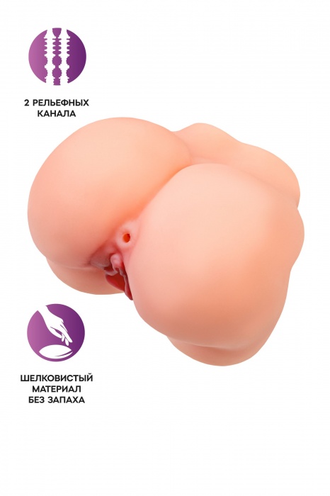 Реалистичный мастурбатор в форме попки с 2 любовными входами - No Name - в Якутске купить с доставкой