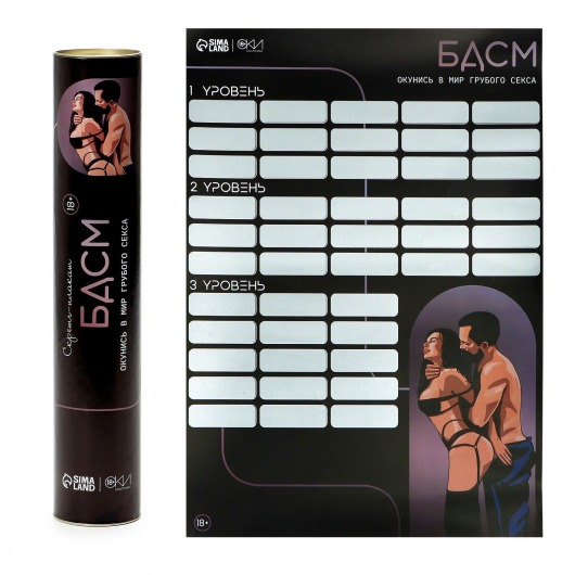 Плакат для двоих со скретч-слоем «БДСМ» - Сима-Ленд - купить с доставкой в Якутске