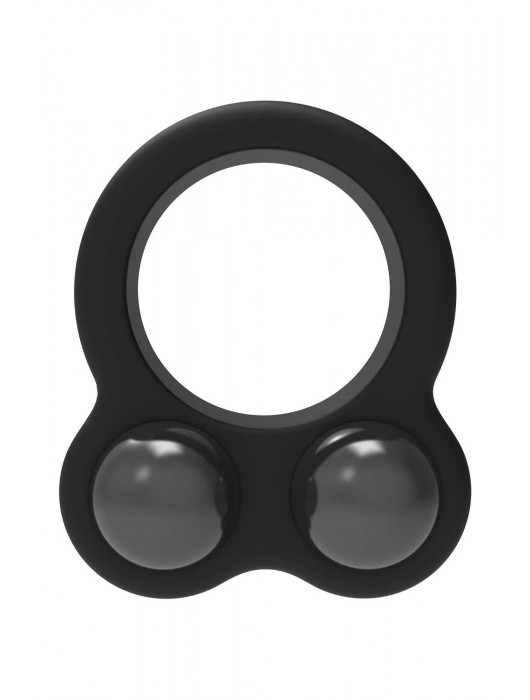 Черное эрекционное кольцо с утяжелителями Cockring Dual Weight - Dream Toys - в Якутске купить с доставкой