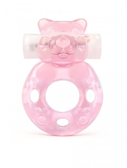 Розовое эрекционное виброкольцо в форме мишки - 1137 - в Якутске купить с доставкой