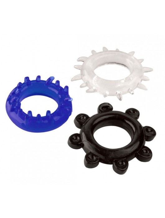 Набор из 3 эрекционных колец разного цвета и рельефа - Boys of Toys - в Якутске купить с доставкой