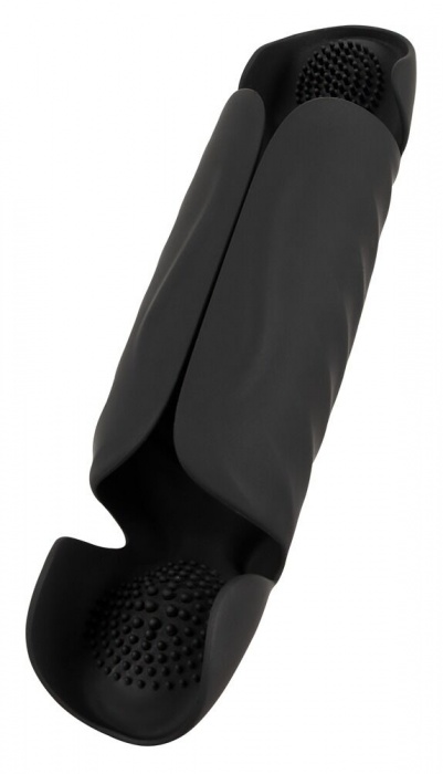 Черный вибромастурбатор с трехточечной стимуляцией Penis Trainer with 3 Point Stimulation - Orion - в Якутске купить с доставкой