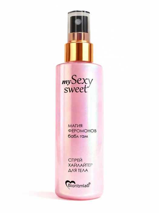 Спрей хайлайтер для тела Sexy Sweet с ароматом бабл-гам, шиммером и феромонами - 200 мл. -  - Магазин феромонов в Якутске