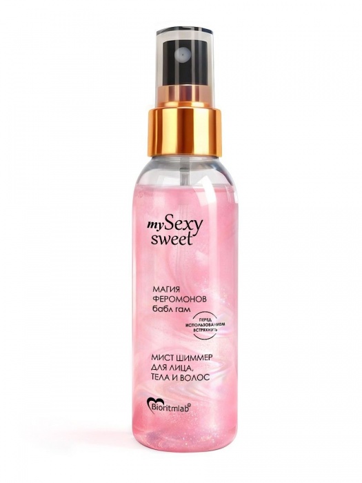 Мист для лица, тела и волос Sexy Sweet с ароматом бабл-гам, шиммером и феромонами - 95 мл. -  - Магазин феромонов в Якутске