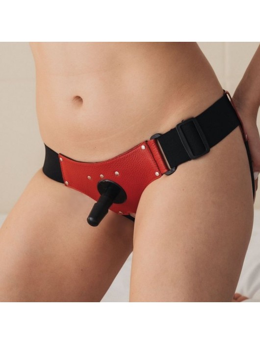 Красные трусики со штырьком для насадки - БДСМ Арсенал - купить с доставкой в Якутске