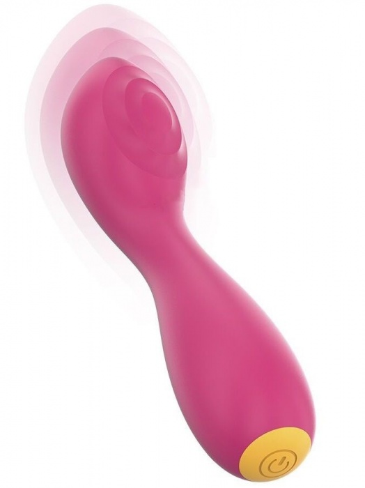 Розовый перезаряжаемый мини-вибратор с режимом постукивания - 12,5 см. - Oninder