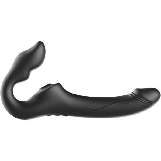 Черный безремневой страпон с 3 моторами - Ibiza - купить с доставкой в Якутске