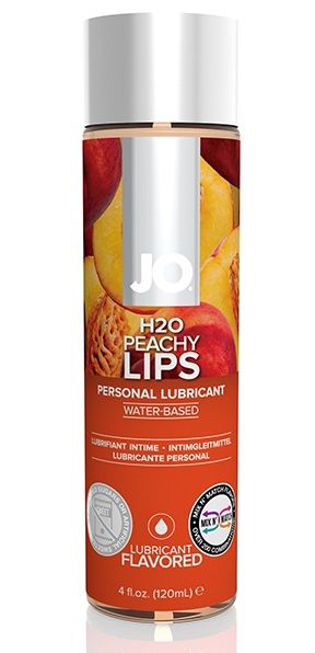 Лубрикант на водной основе с ароматом персика JO Flavored Peachy Lips - 120 мл. - System JO - купить с доставкой в Якутске