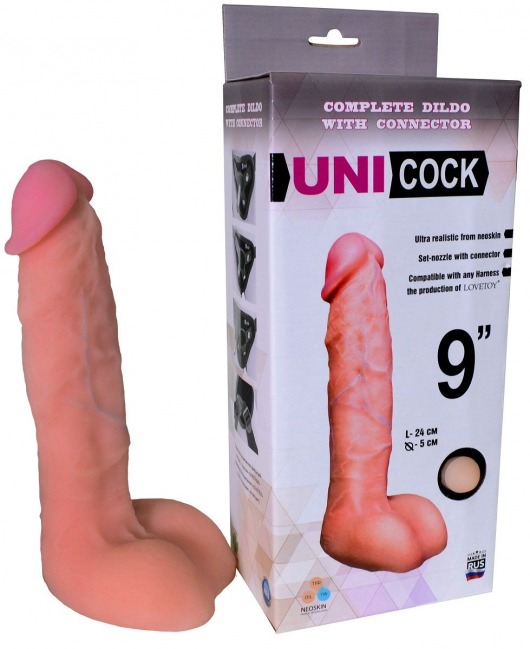 Фаллическая насадка Харнесс UNICOCK 9  - 24 см. - LOVETOY (А-Полимер) - купить с доставкой в Якутске