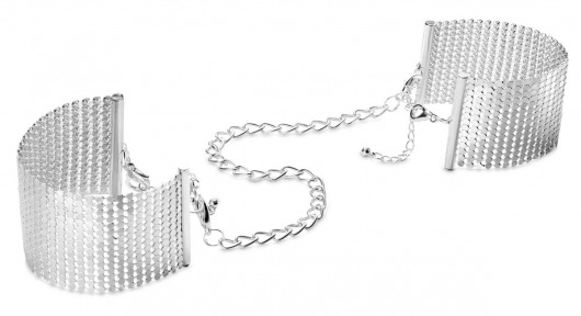 Серебристые наручники-браслеты Desir Metallique Handcuffs - Bijoux Indiscrets - купить с доставкой в Якутске