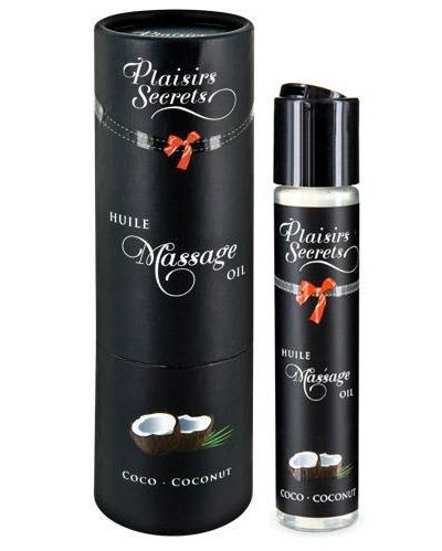 Массажное масло с ароматом кокоса Huile de Massage Gourmande Coco - 59 мл. - Plaisir Secret - купить с доставкой в Якутске