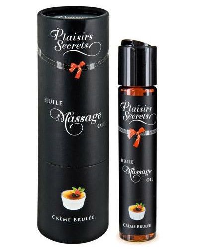 Массажное масло с ароматом крем брюле Huile de Massage Gourmande Creme Brulée - 59 мл. - Plaisir Secret - купить с доставкой в Якутске