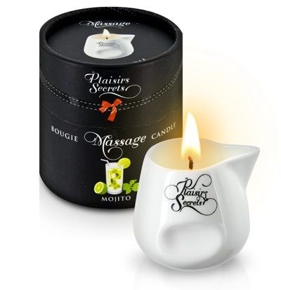 Массажная свеча с ароматом мохито Bougie de Massage Mojito - 80 мл. - Plaisir Secret - купить с доставкой в Якутске