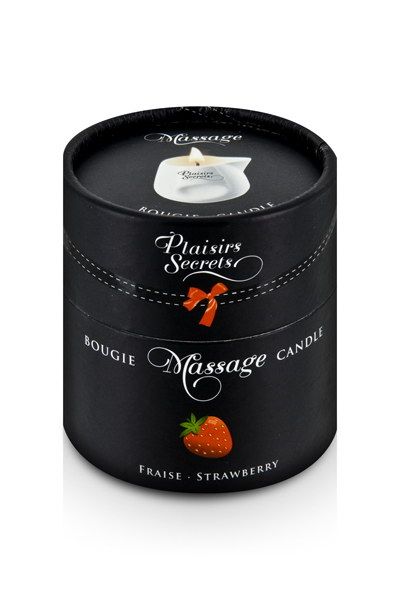 Массажная свеча с ароматом клубники Bougie de Massage Gourmande Fraise - 80 мл. - Plaisir Secret - купить с доставкой в Якутске