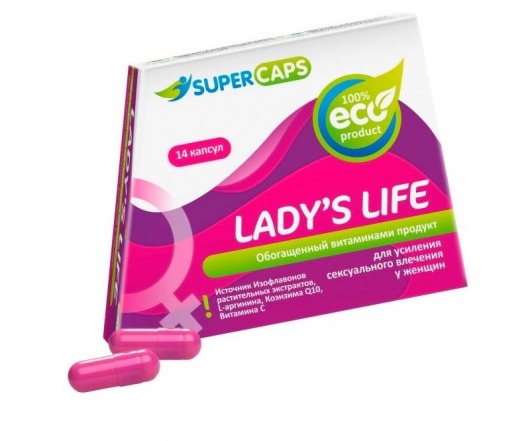 Возбуждающие капсулы Ladys Life - 14 капсул (0,35 гр.) - SuperCaps - купить с доставкой в Якутске