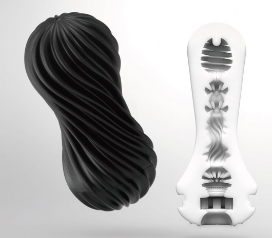 Мастурбатор FLEX Rocky Black с плотным рельефом - Tenga - в Якутске купить с доставкой