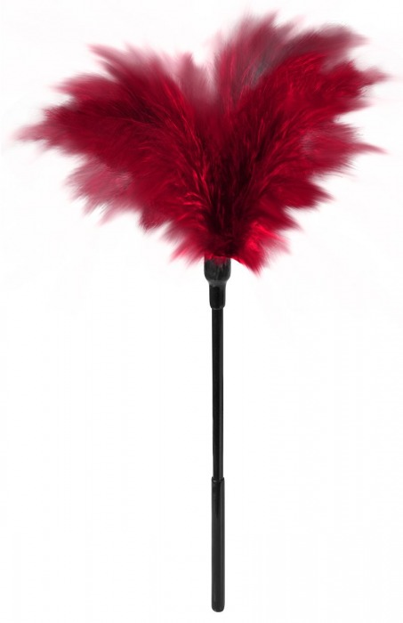 Пластиковая метелочка с красными пёрышками Small Feather Tickler - 32 см. - Blush Novelties - купить с доставкой в Якутске