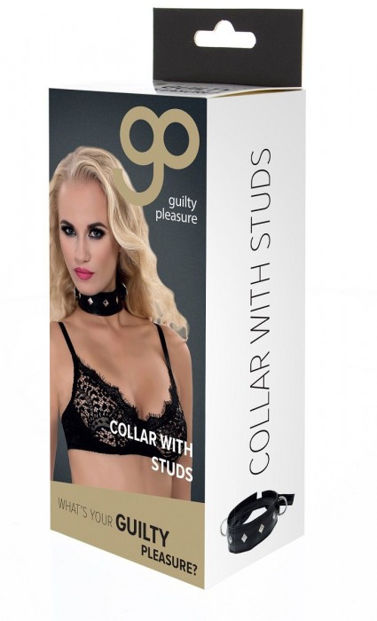 Полиуретановый ошейник с пуклями и D-кольцами Collar with Studs - Blush Novelties - купить с доставкой в Якутске