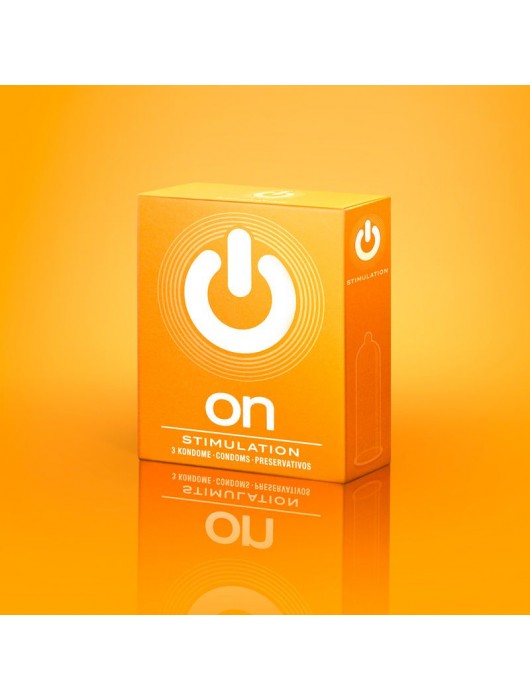 Презервативы ON) Stimulation с точками - 3 шт. - ON) - купить с доставкой в Якутске