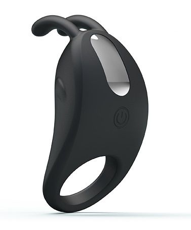 Чёрное эрекционное кольцо с вибрацией Rabbit Vibrator - Baile - в Якутске купить с доставкой