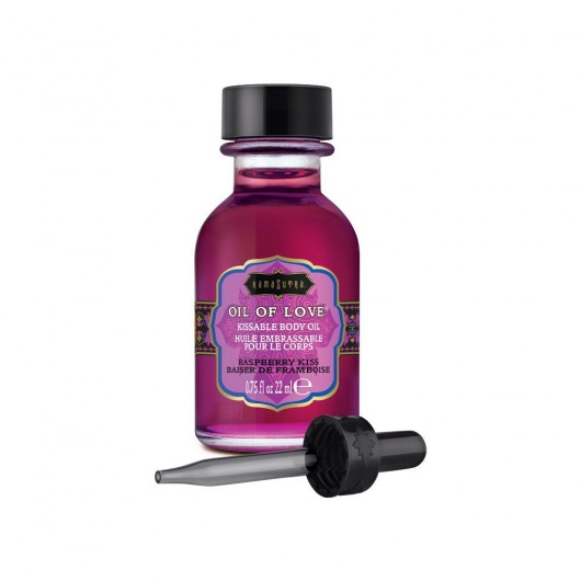 Масло для ласк с ароматом малины Oil of Love Raspberry Kiss - 22 мл. - Kama Sutra - купить с доставкой в Якутске