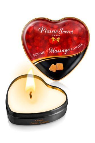 Массажная свеча с ароматом карамели Bougie Massage Candle - 35 мл. - Plaisir Secret - купить с доставкой в Якутске