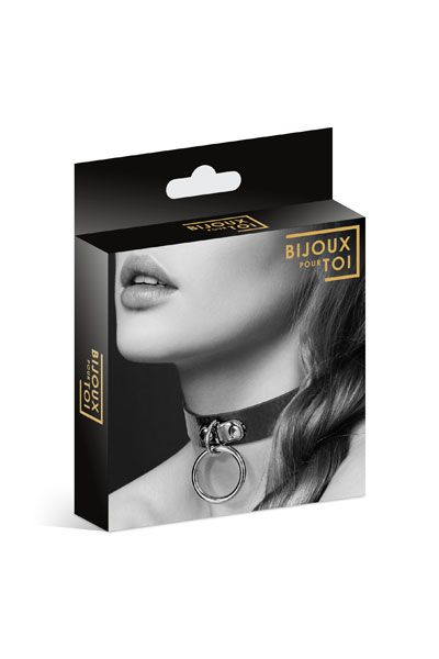 Узенький ошейник из полиуретана с кольцом - Bijoux Pour Toi - купить с доставкой в Якутске