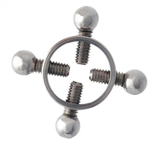 Серебристые зажимы для сосков на винтах - ToyFa - купить с доставкой в Якутске