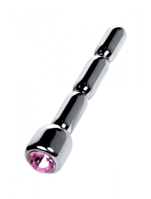 Серебристый уретральный плаг со стразом - 7 см. - ToyFa - купить с доставкой в Якутске