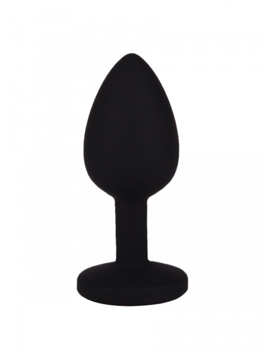 Чёрная анальная втулка с красным кристаллом - 7,3 см. - Джага-Джага - купить с доставкой в Якутске