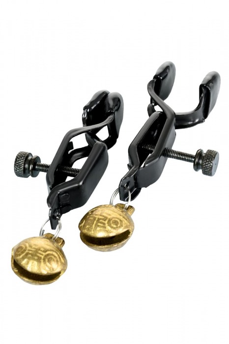 Черно-золотистые зажимы для сосков TOYFA Theatre - ToyFa - купить с доставкой в Якутске