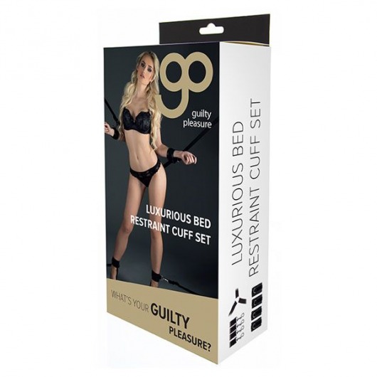 Комплект наручников и поножей LUXURIOUS BED RESTRAINT CUFF SET - Blush Novelties - купить с доставкой в Якутске