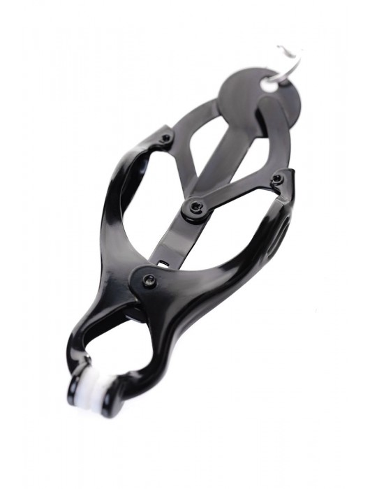 Черно-серебристые зажимы для сосков с кольцом для пениса TOYFA Metal - ToyFa - купить с доставкой в Якутске