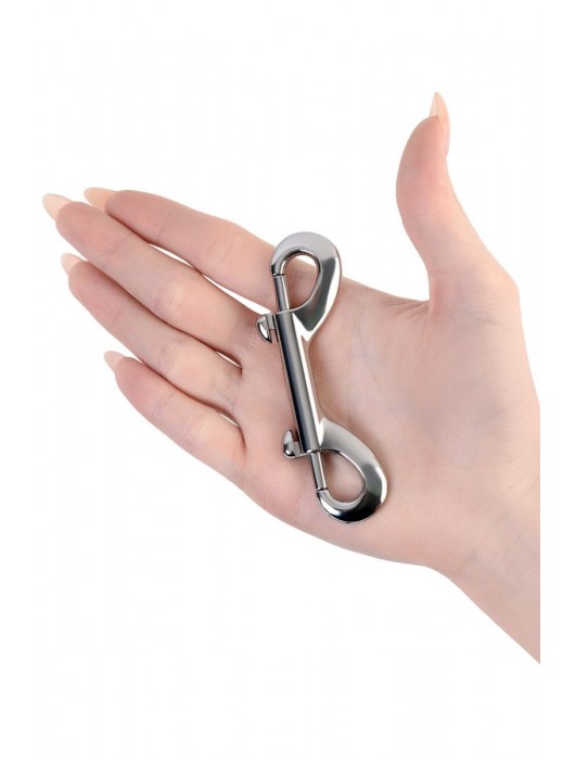 Серебристый двухсторонний карабин TOYFA Metal - ToyFa - купить с доставкой в Якутске